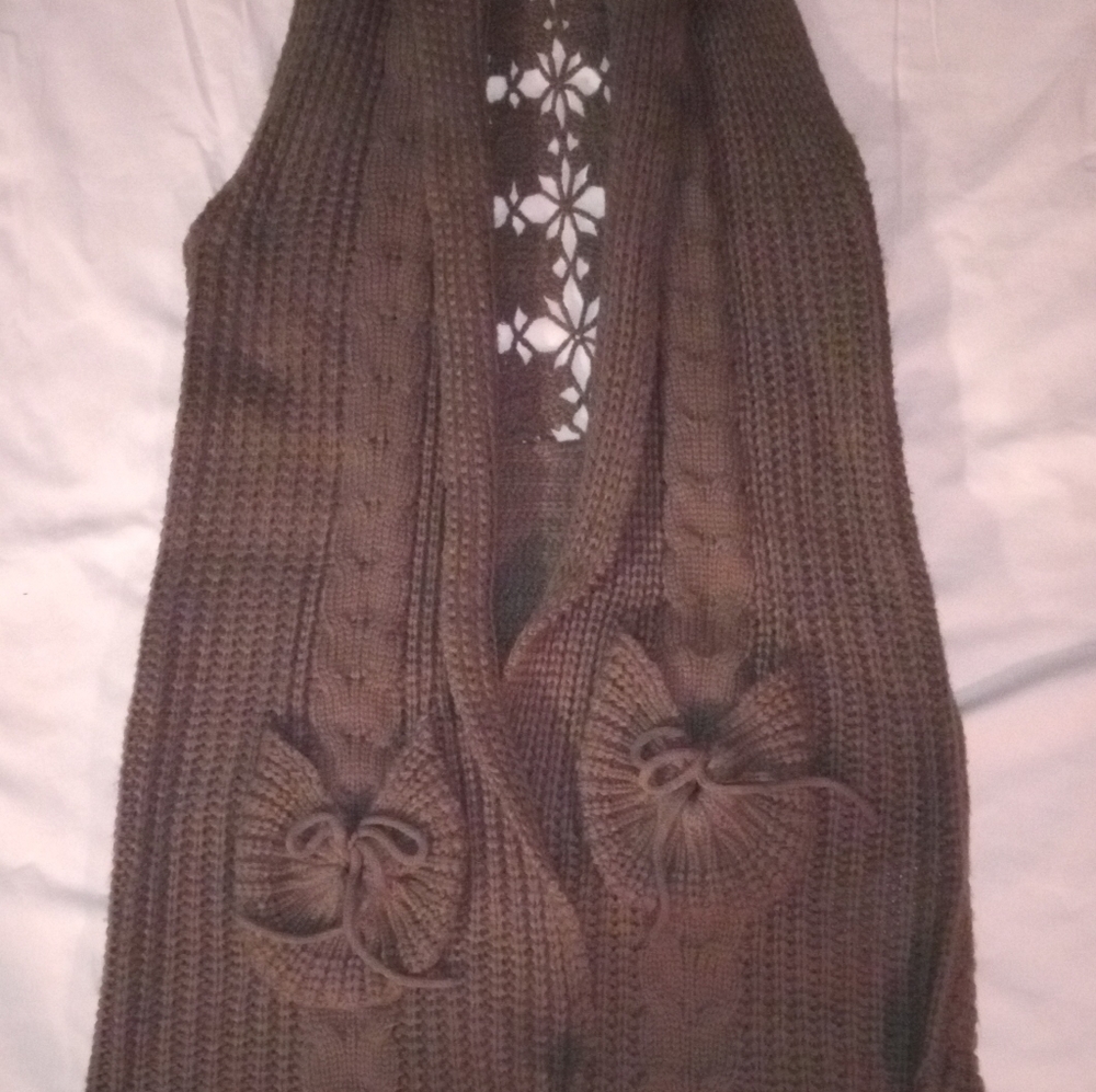 Army green Crochet long vest-Boho hippie size 10